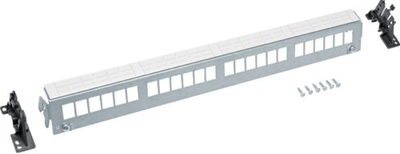 Panel rrjeti Hager Keystone Bare PCB, për module Keystone, për shina DIN, i galvanizum