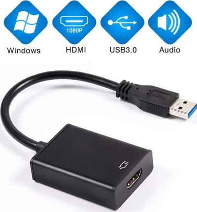 Adapter USB 3.0 në HDMI PremiumCord, me zë, Full HD 1080p, i zi
