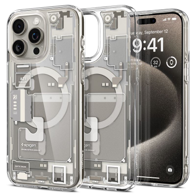 Mbështjellëse për iPhone 15 Pro Max Spigen Ultra Hybrid MagSafe, e hirtë