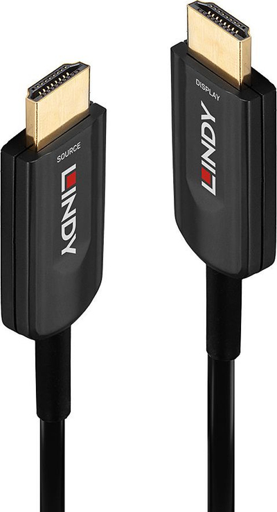 Kabllo HDMI Lindy Fibre Optic Hybrid, 10m, Ultra High Speed 8K, e zezë