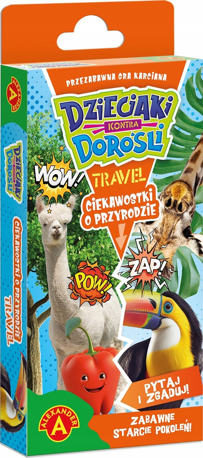 Loje tavoline Kids vs Adults Nature Facts Travel, per familje, 8+ vjec, shume ngjyra