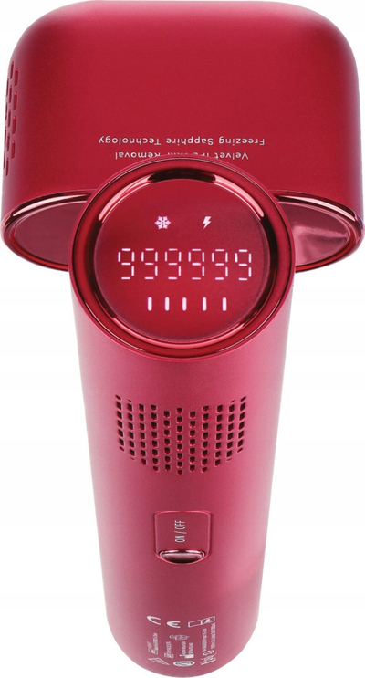 Epilator IPL Diforo Velvet, me ekran dixhital, portativ, i kuq metalik