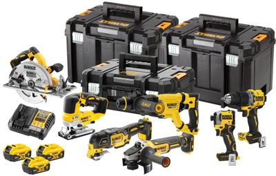 Set veglash pa kabllo DeWalt DCK706P3T-QW, 7 pjesë, 18V, i verdhë