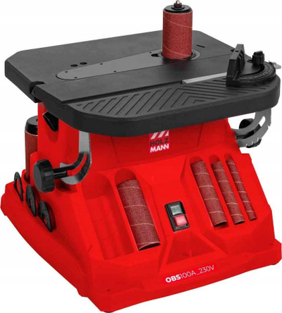 Makinë bluarëse dhe lustruese Holzmann OBS100A, 450W, për dru, e kuqe