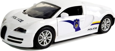 Lodër makinë police sportive, me drita edhe zë, ngjyrë e bardhë