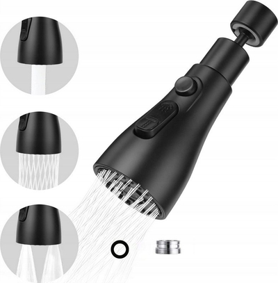 Perlator rubineti universal, 3 funksione, rrotullim 360°, i zi matte
