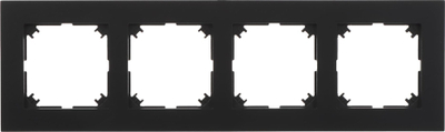 Kornizë elektrike Elektro-Plast Santra FRAME PLATE 4174-09, për 4 mekanizma, plastike ABS, e zezë