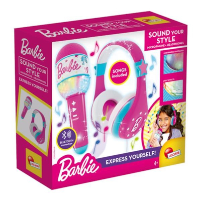 Set kufje dhe mikrofon Barbie Lisciani 104468, rozë