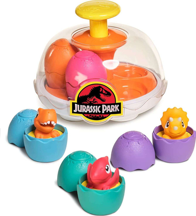 Lodër inkubator dinosauri Tomy Jurassic World, vezë me ngjyra, mekanizëm me rrotullim, shumëngjyrëshe