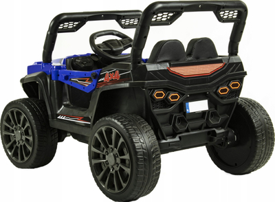 Makine elektrike lodër Buggy Jeep 4X4, sedilje me lëkurë, rrota EVA, MP3, blu