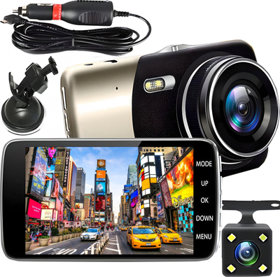 Kamerë makine WDR Full HD, ekran 3.8", me kamerë prapa, e zezë