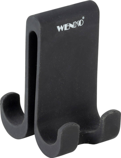 Mbajtës dushi Wenko Verna Duo, silikon, 5 x 9.5 x 7 cm, i zi