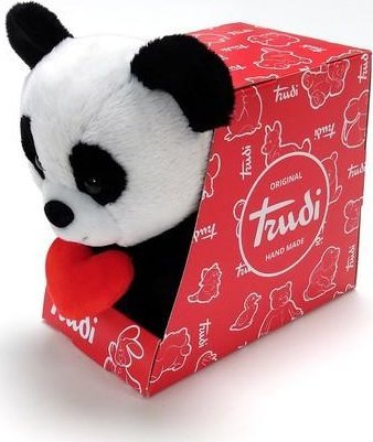 Lodër plushi Trudi Trudino Panda Love, panda pelushi, për fëmijë, bardh e zezë