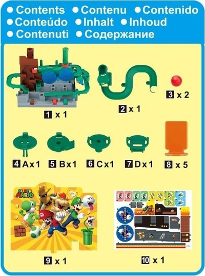 Lojë tavoline Epoch Super Mario Adventure Game DX, labirint mermeri, për fëmijë 5+, shumëngjyrëshe