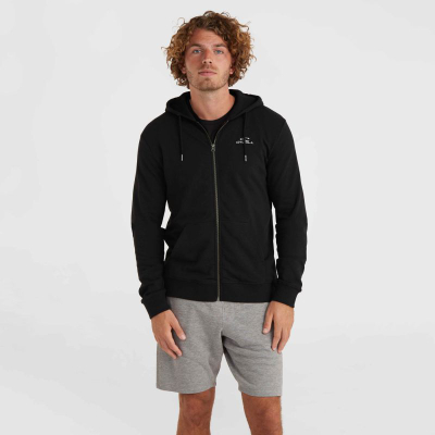 Bluzë me kapuç ONeill Small Logo Fz Hoodie, pambuk, me zinxhir, e zezë