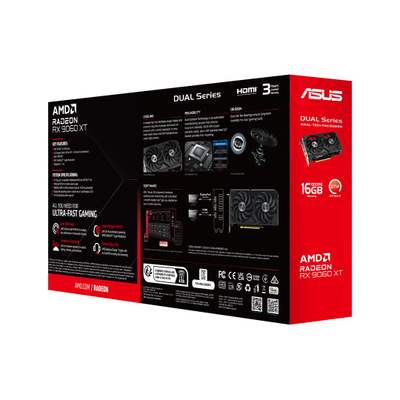 Графичка картичка Asus Dual RX 9060 XT, 16GB, GDDR6, црна