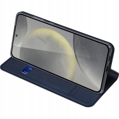 Футрола DUX DUCIS за Samsung Galaxy S25 Ultra S25 Plus S24 5G, PU кожа, со капак и џеб за картички, црна