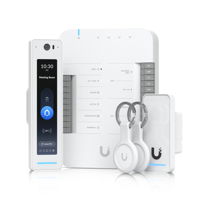 Sistem sigurie Ubiquiti G3 Starter Kit Pro, access control, gri dhe i bardhë