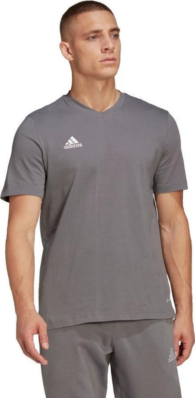 Bluzë burrash adidas Entrada 22 Tee HC0449, pambuk 100%, teknologji Aeroready, e bardhë