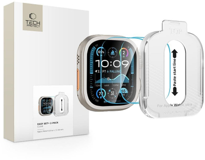 Xham mbrojtës Tech-Protect Easy Set+ për Apple Watch Ultra 1/2 49mm, set 2 copë, transparent