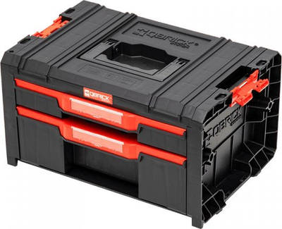 Kuti veglash Qbrick System Pro Drawer 2, me 2 sirtarë, plastike PP, e zezë