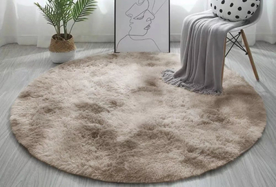 Tapet rrumbullak Strado Round Ombre, 80x80 cm, shaggy, Ombre Camel bej