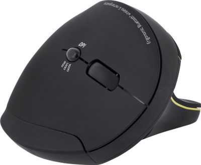 Maus ergonomik wireless i rikarikueshëm, 2.4 GHz, Bluetooth, i zi