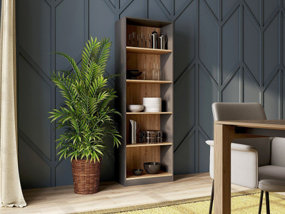 Raft librash Topeshop Shelf Unit R60, 60x30x182 cm, anthracite dhe artisan oak