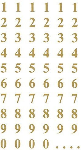 Stikera me numra Avery Zweckform Golden Number 151975, 7.5 mm, ngjyrë ari
