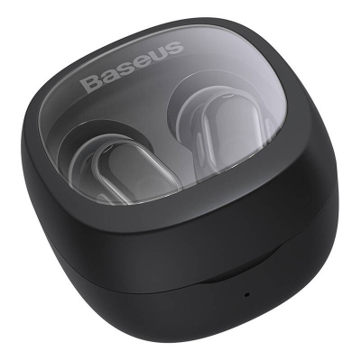 Kufje Bluetooth Baseus WM02 TWS, pa tela, me kuti karikimi, të zeza