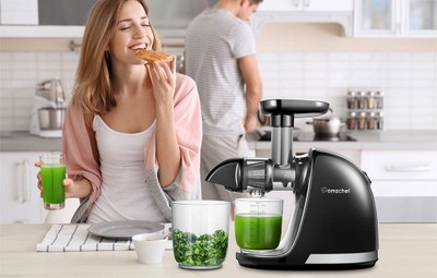 Shtrydhëse lëngjesh AMZCHEF 1501-BK-SM, 80 rpm, e zezë