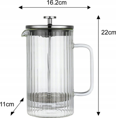French press Klausberg KB-7758, 1L, qelq, transparent