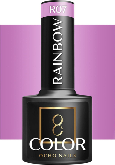 Гел-лак Ocho Nails Rainbow R07, хибриден, 5 g, розово виолетов