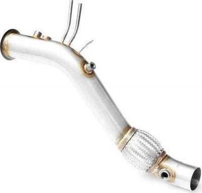 Downpipe shkarkimi BMW F25 X3 18d 20d B47, 63.5 mm, çelik inox, argjendtë