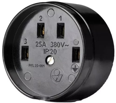 Комплет индустриски приклучок Лирегус RS Socket, 380V, 25A, црвена