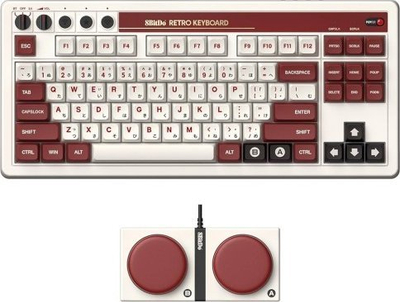 Tastierë gaming 8BitDo Retro Mechanical Fami Edition, mekanike, pa tela, e bardhë e kuqe