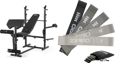Stol force Zipro Ripped me shirita elastikë Gumy Mini Band, skelet çeliku, komplet 5 rezistenca, ngjyrë e zezë