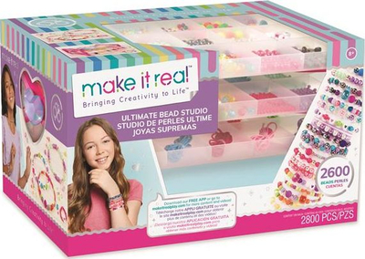 Set për bizhu Ultimate Bead Studio, 2600 rruaza, charms zbukurues, kuti me ngjyra për ruajtje
