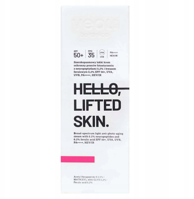 Krem dielli Veoli Botanica HELLO LIFTED SKIN, SPF 50, 50 ml