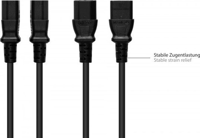 Kabllo rryme Alcasa P0030 S050, 5 m, prizë Type E+F në C13, e zezë