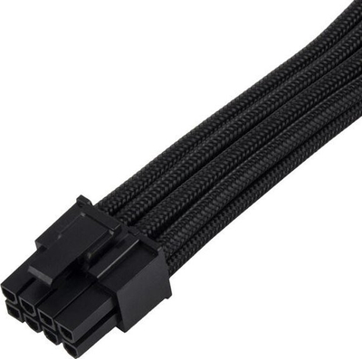 Kabllo zgjatuese SilverStone PP07E, 8 pin PCIe në 6+2 pin PCIe, 250 mm, e zezë
