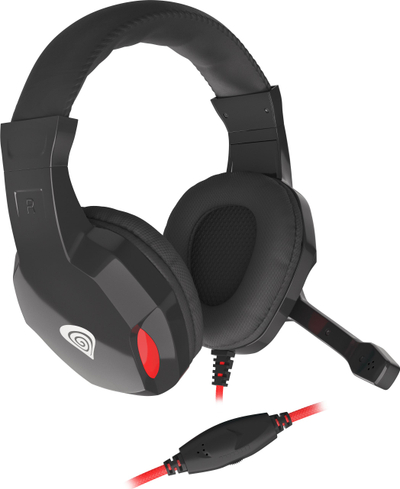 Kufje gaming Genesis Argon 120, me mikrofon, me kabëll, të zeza