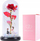 Figurinë zbukuruese AG776D Eternal Rose, kupë qelqi me LED RGB, me trëndafil të përhershëm, shumëngjyrëshe