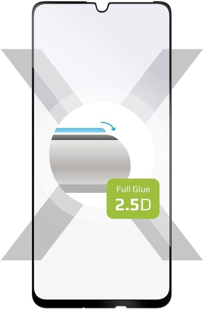 Xham mbrojtës FIXED Full-Cover për iPhone 12 Pro/12 Max (6.1"), me ngjitës në të gjithë sipërfaqen, 2.5D, me kornizë të zezë