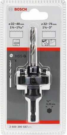 Mandrellë me spirale udhëzuese Bosch Hex Shank, për sharra rrethore 32 76mm, lidhje 1/4", metal