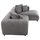 Divan-Shtrat 3-ulëse Grace djathtas 252×105–160×70–90 Hcm (HM3280.03R), gri