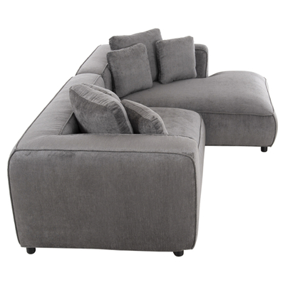 Divan-Shtrat 3-ulëse Grace djathtas 252×105–160×70–90 Hcm (HM3280.03R), gri