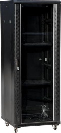 Kabinë rrjeti dyshemeje Q-LANTEC 19", 24U, 600x800 mm, e zezë