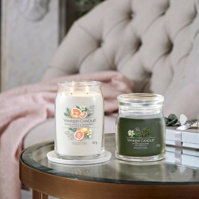 Qiri aromatik Yankee Candle Signature Silver Sage & Pine, 567g, kavanoz i madh, jeshil