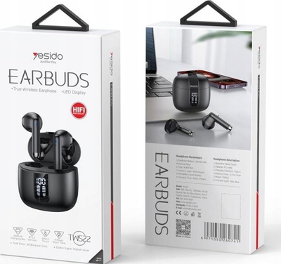 Kufje pa tela Yesido TWS22, Bluetooth 5.3, power bank 400mAh, të zeza